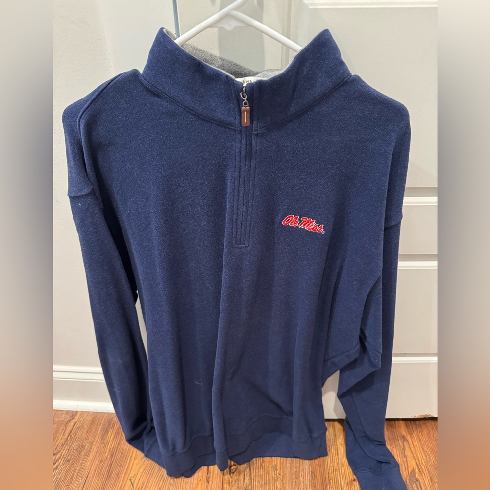 Peter Millar Blue Ole Miss Half-Zip Pullover